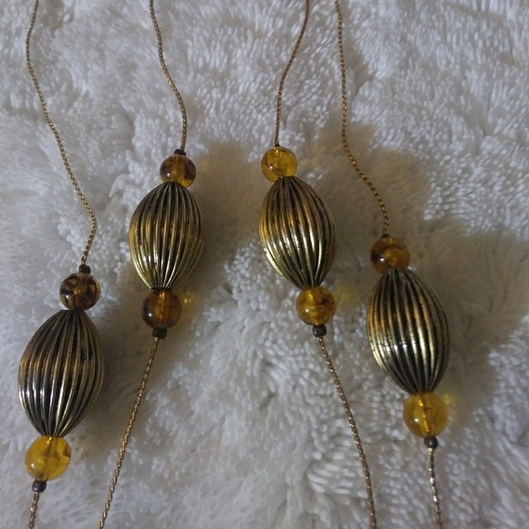 Beautiful Brass Necklace with Amber Stones🌷 - Picture 4 of 5